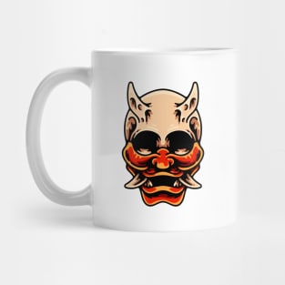 Skull Wearing Oni Mask Mug